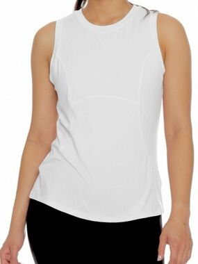 SPYDER Active white sleeveless perforated jersey top size medium